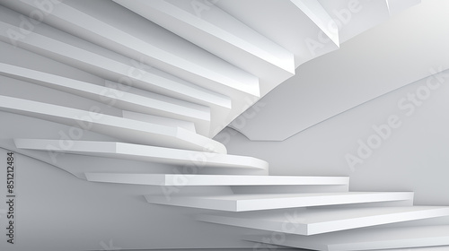 Abstract 3D staircase design in office interior