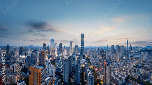 Fototapeta Naklejka Na Ścianę i Meble -  Majestic City Skyline at Dusk