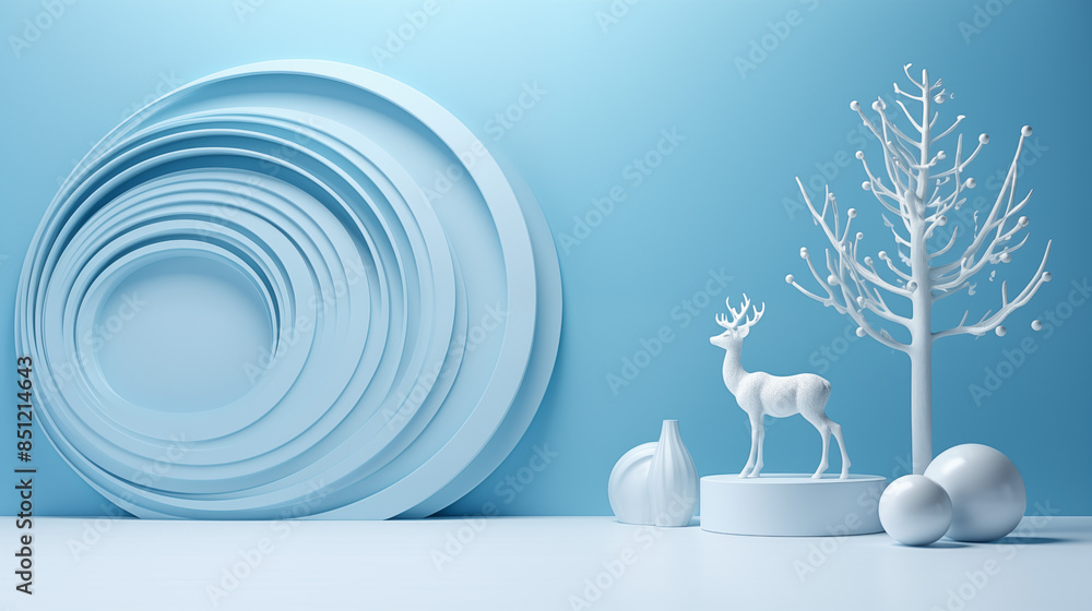 Obraz premium Christmas-themed vector illustration of a white