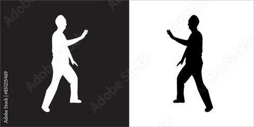  IIlustration Vector graphics of Tai-Chi Silhouette icon