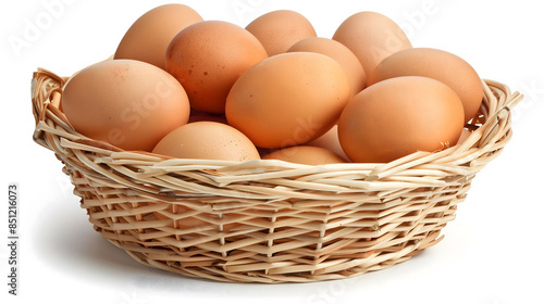 Wallpaper Mural Brown eggs in the basket on white Torontodigital.ca