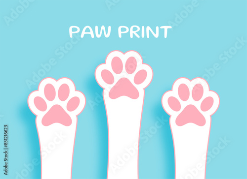 papercut style dog or cat pawprint background for fauna fun