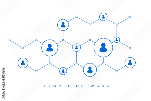 people network connection hexagonal background for web marketing