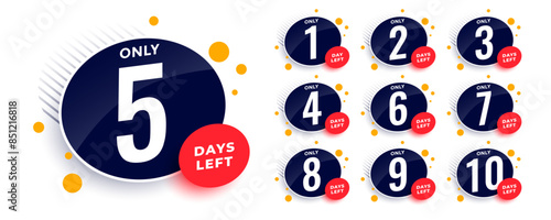 online sale countdown timer with number of days left badge