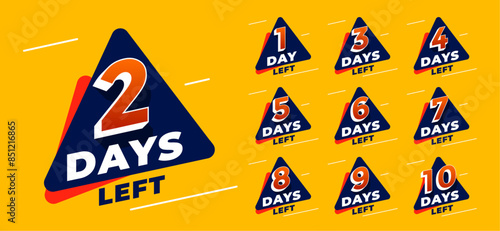 eye catching countdown days left yellow template for online or retail shopping