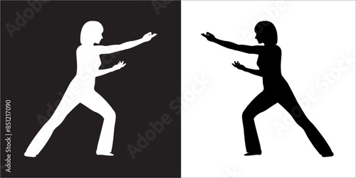  IIlustration Vector graphics of Tai-Chi Silhouette icon