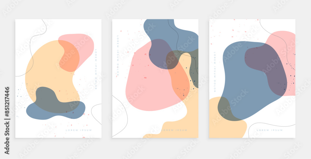 set of abstract fluid lines pattern banner in contemporary art set of abstract fluid lines pattern banner in contemporary art