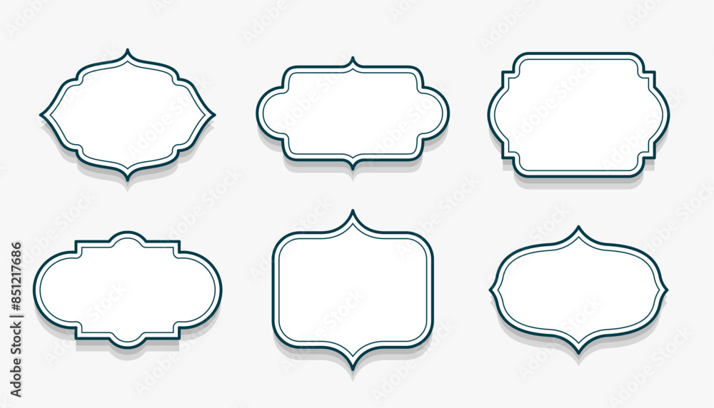 Fototapeta premium collection of empty vintage frame sticker design