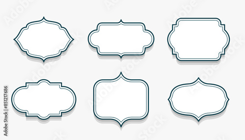 collection of empty vintage frame sticker design