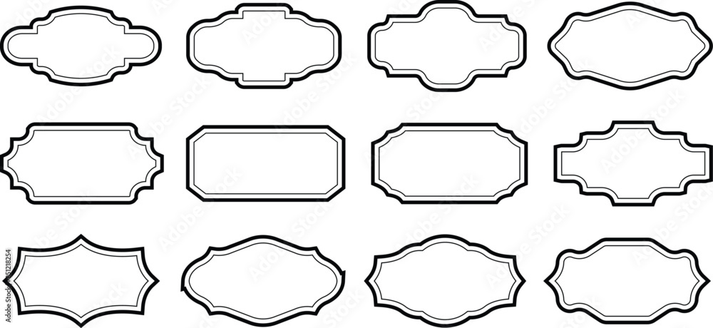 Fototapeta premium Vintage frames collection. Decorative vintage frames, label frames, ornamental frame, decoration elements, rectangular shape frames set isolated on white background