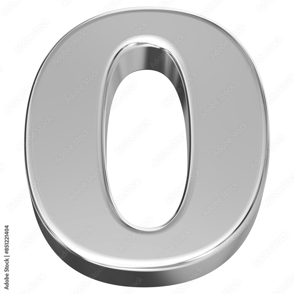 Silver 3D Font Letter O uppercase Silver 3D Font Letter O uppercase