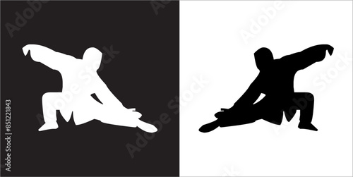  IIlustration Vector graphics of Tai-Chi Silhouette icon