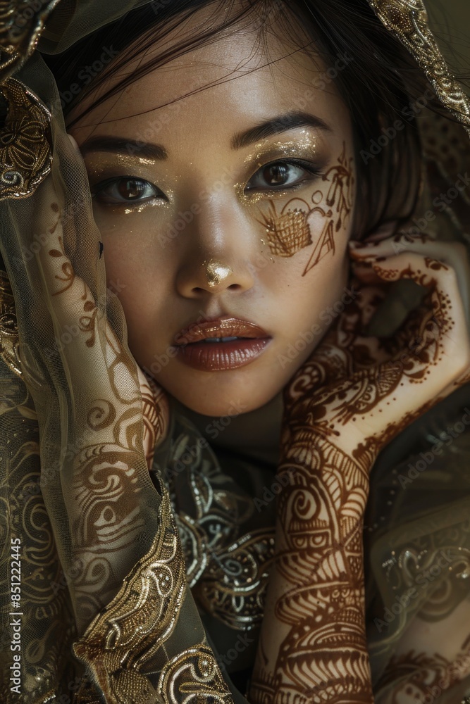 glamour portrait of a graceful Asian woman glamour portrait of a graceful Asian woman