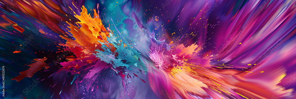 vibrant explosion of colors, swirling and blending in an abstract composition, generative AI vibrant explosion of colors, swirling and blending in an abstract composition, generative AI