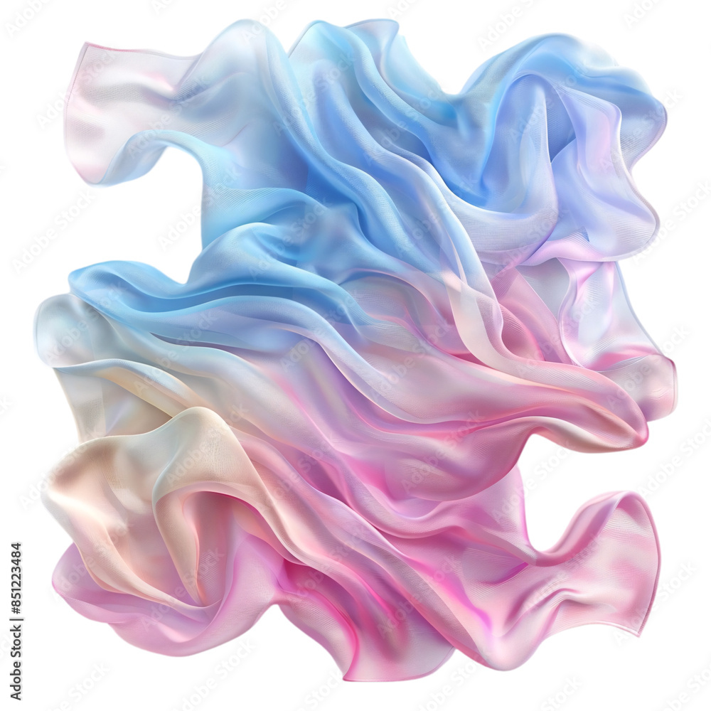 Obraz premium Flying Fabric Pastel Tone transparent background