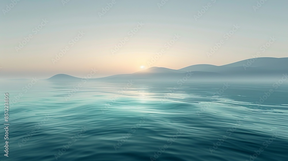 Obraz premium Soothing abstract background with soft gradients of blue and green, creating a calming and peaceful visual effect reminiscent of a serene ocean or landscape. Abstract Backgrounds Illustration,
