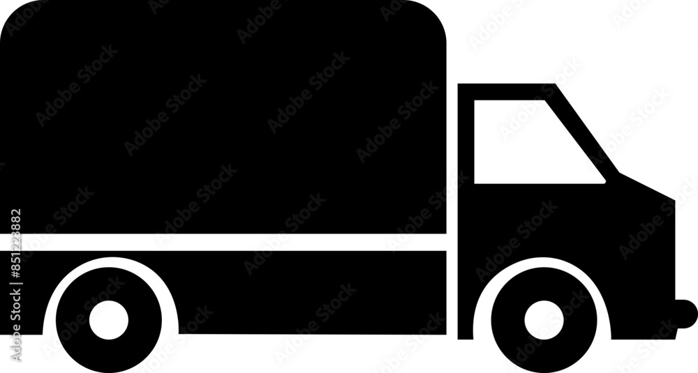 Fast moving shipping delivery truck fill vector icon for transportation ...
