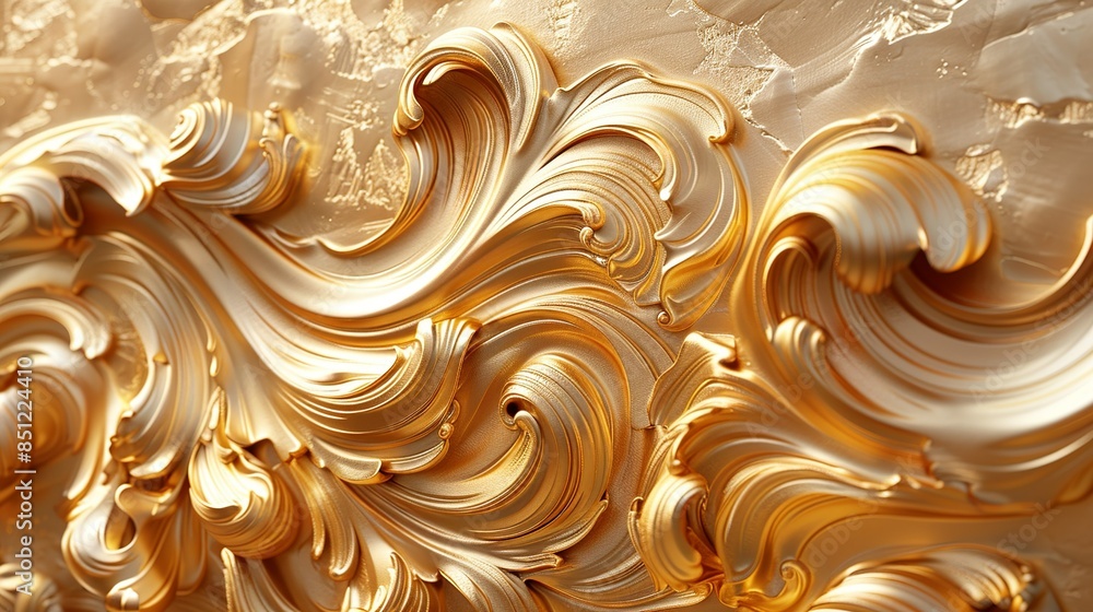 A close-up of a high-gloss gold metallic surface with intricate engraving, capturing the essence of luxury and craftsmanship in a rich, detailed backdrop. Abstract Backgrounds Illustration, A close-up of a high-gloss gold metallic surface with intricate engraving, capturing the essence of luxury and craftsmanship in a rich, detailed backdrop. Abstract Backgrounds Illustration,