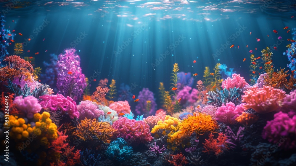 Fototapeta premium Vibrant Underwater Coral Reef