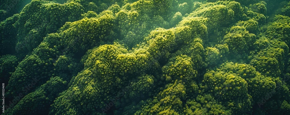 Underwater view of vibrant green algae covering rocks, showcasing marine biodiversity and the beauty of ocean ecosystems. Underwater view of vibrant green algae covering rocks, showcasing marine biodiversity and the beauty of ocean ecosystems.