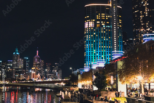 city skyline at night