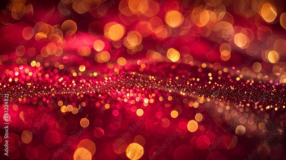 A close-up of glittery gold particles on a deep crimson background, creating a rich, luxurious effect that captures the opulence and grandeur associated with high-end luxury. Abstract Backgrounds A close-up of glittery gold particles on a deep crimson background, creating a rich, luxurious effect that captures the opulence and grandeur associated with high-end luxury. Abstract Backgrounds