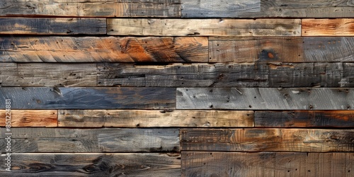 Rustic Wood Paneling with Varied Hues