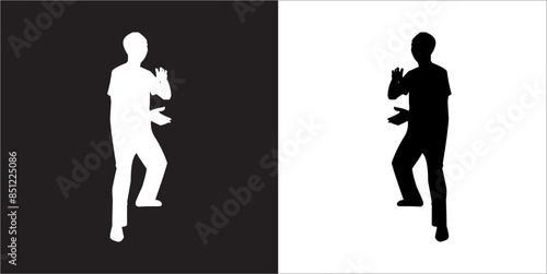  IIlustration Vector graphics of Tai-Chi Silhouette icon