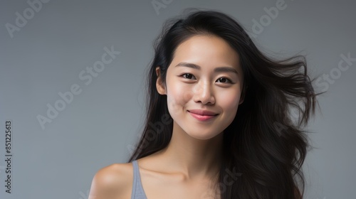 Wallpaper Mural young Asian woman, her beauty and joy captivating the viewer, Torontodigital.ca