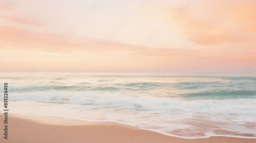beach scene with gentle waves lapping against sunset beach scene with gentle waves lapping against sunset