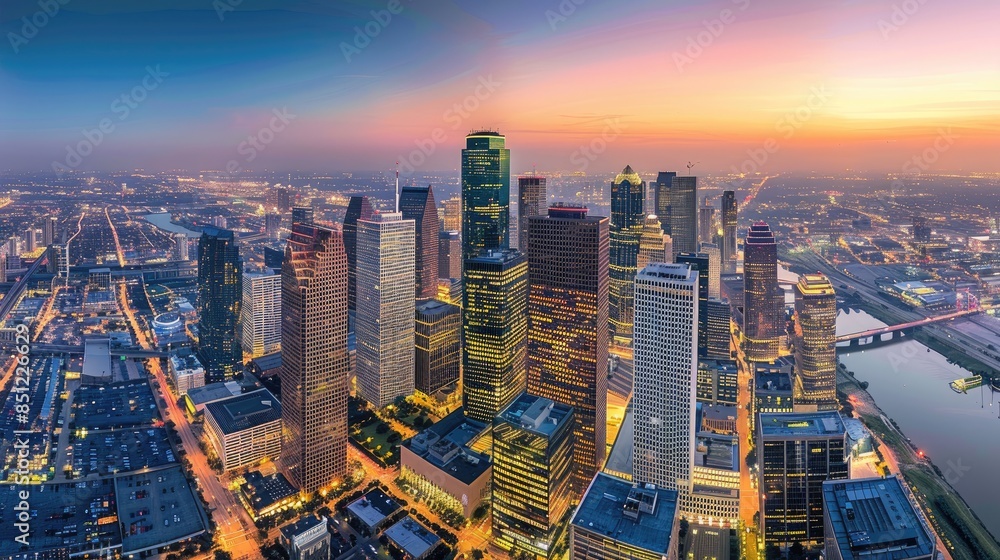 a view of the city of frankfurt at sunset a view of the city of frankfurt at sunset