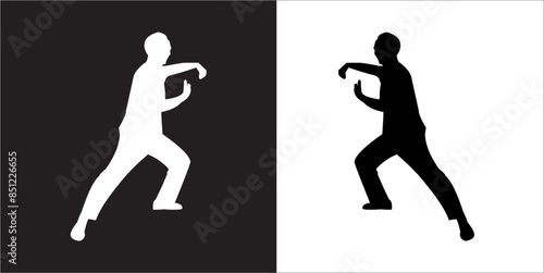  IIlustration Vector graphics of Tai-Chi Silhouette icon
