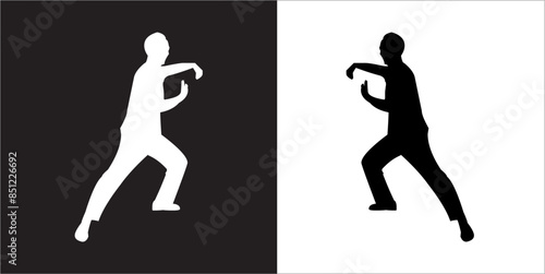  IIlustration Vector graphics of Tai-Chi Silhouette icon