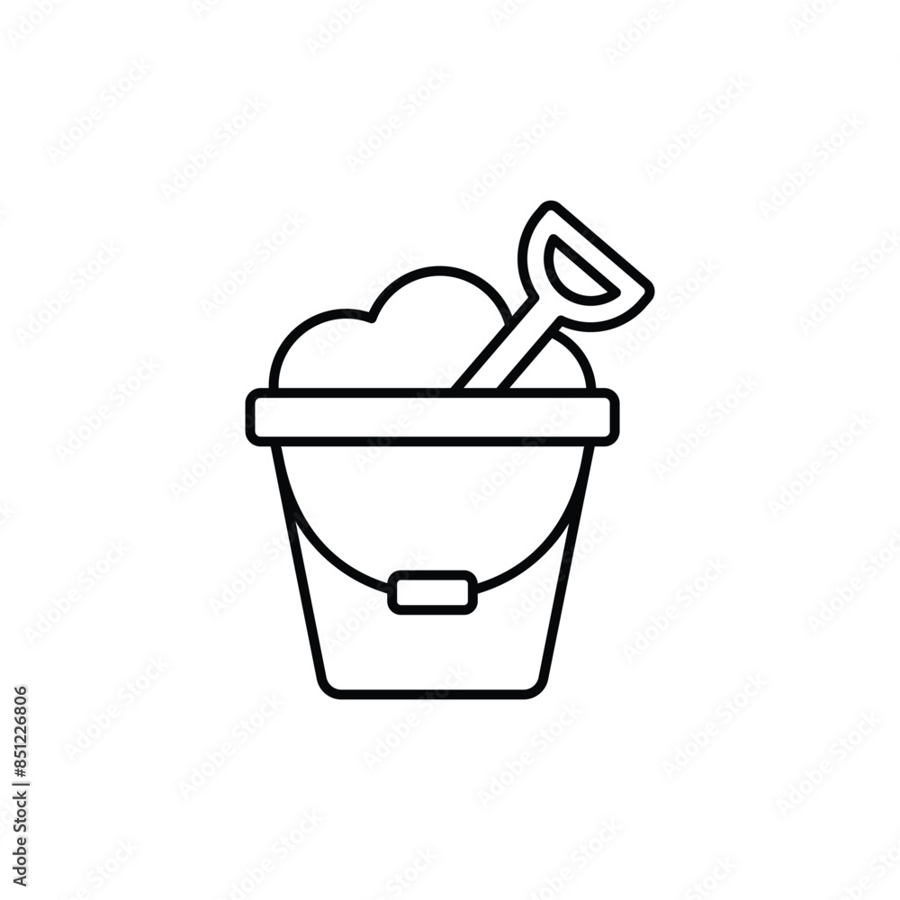 Sand Pail icon design with white background stock illustration Sand Pail icon design with white background stock illustration