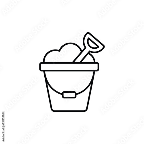 Sand Pail icon design with white background stock illustration