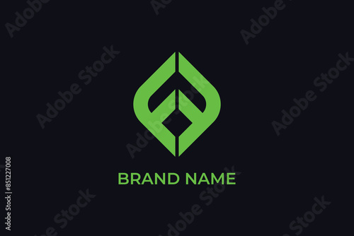 eco friendly logo, letter FF leaf icon arrow logo, diamond and arrow icon logo, jet aviation compass logo