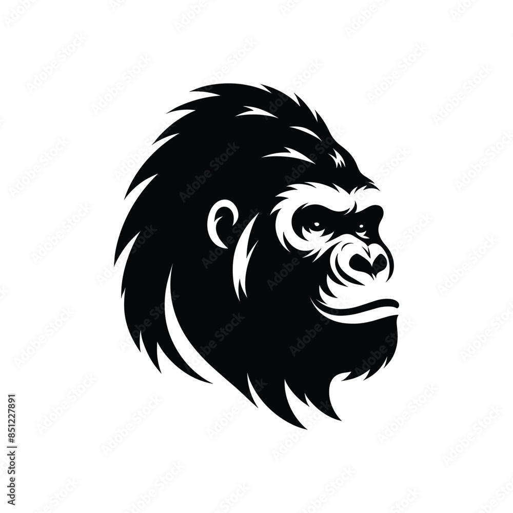 Fototapeta premium Strong Gorilla Angry Face Mascot Design - Muscular Ape in Hoodie Logo