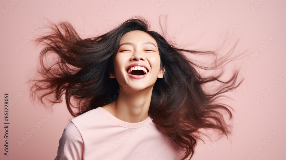 young Asian woman, her laughter 