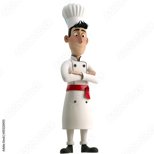 3d render character of male chef isolated on white background