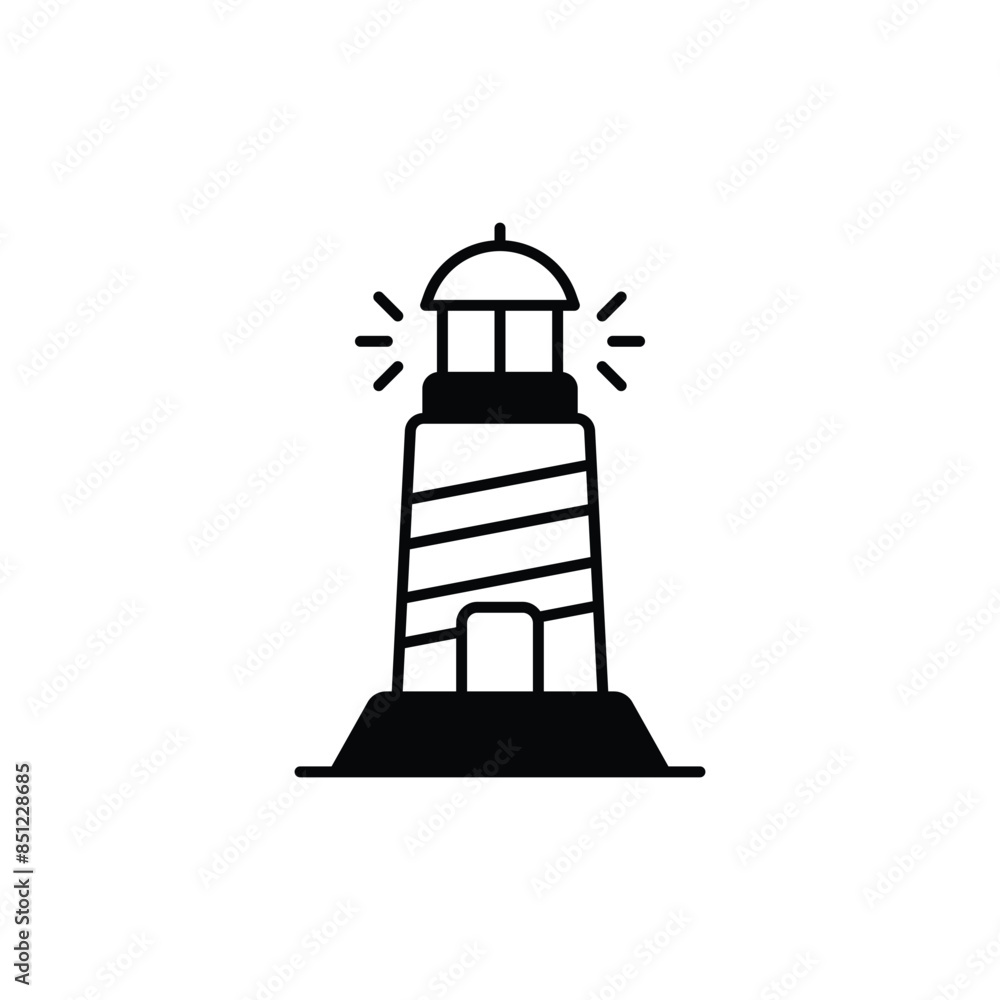 Lighthouse icon design with white background stock illustration