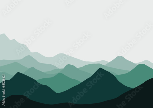 Mountains panorama illustration design for background.