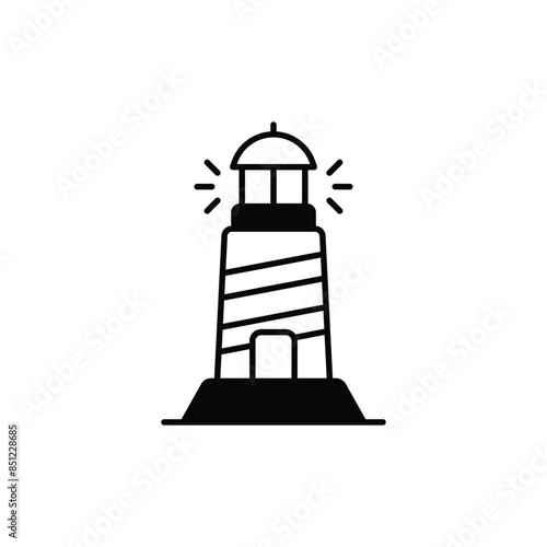 Lighthouse icon design with white background stock illustration © Graphics