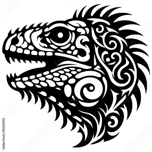 Iguana tattoo silhouette