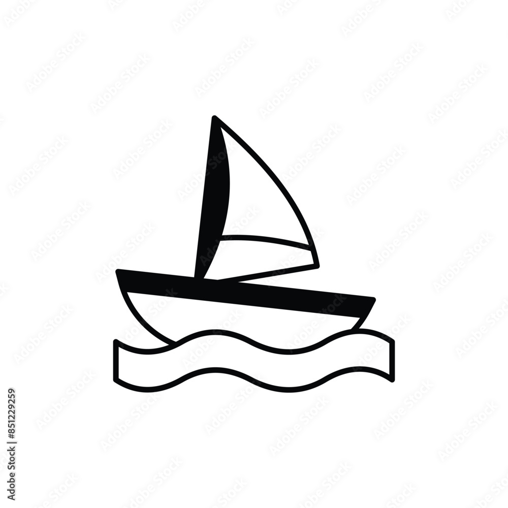 Sailboat icon design with white background stock illustration Sailboat icon design with white background stock illustration