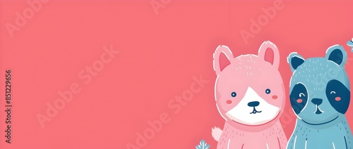 Wallpaper Mural Whimsical Pop Art Animal Characters on Fun Color Background for Design Torontodigital.ca