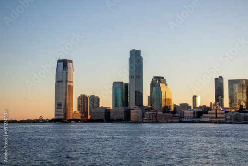 city skyline at sunset