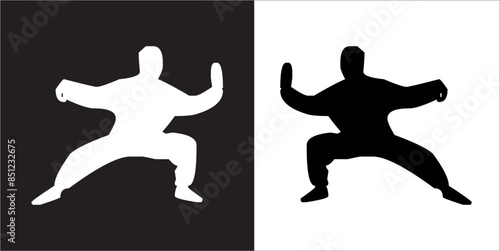  IIlustration Vector graphics of Tai-Chi Silhouette icon