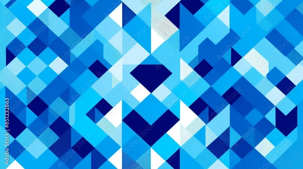A vibrant blue geometric pattern with intersecting shapes, creating a modern and dynamic abstract design A vibrant blue geometric pattern with intersecting shapes, creating a modern and dynamic abstract design