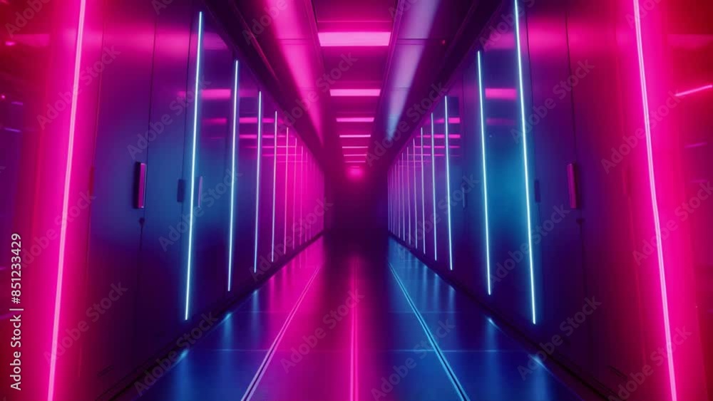 Modern data center with illuminated servers front view high performance computing futuristic Modern data center with illuminated servers front view high performance computing futuristic