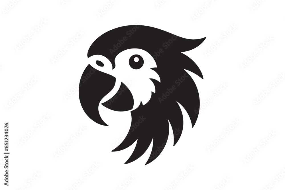 Obraz premium parrot head vector silhouette